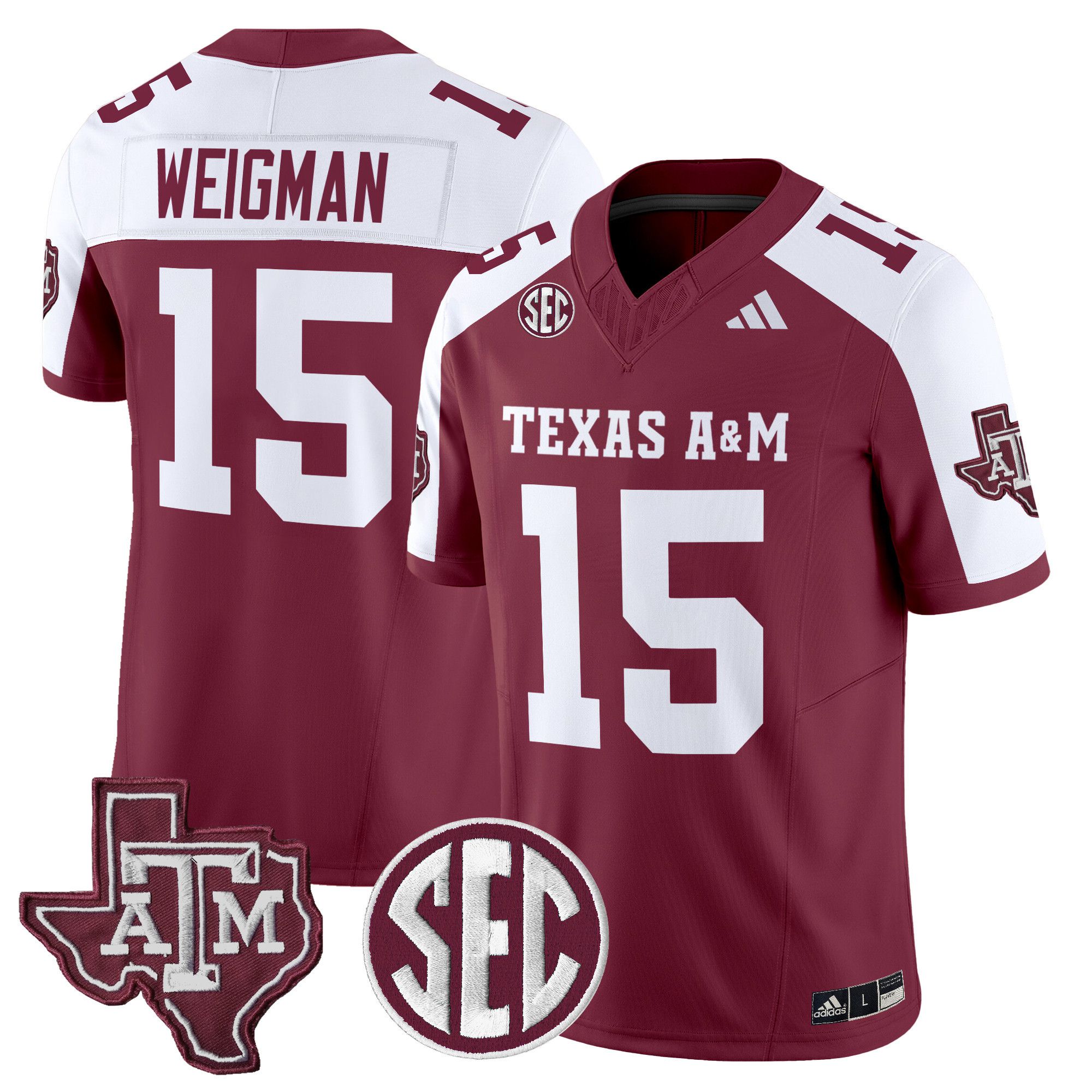 Men Texas A&M Aggies #15 Weigman Red 2024 Vapor Limited NCAA Jersey->ncaa teams->NCAA Jersey